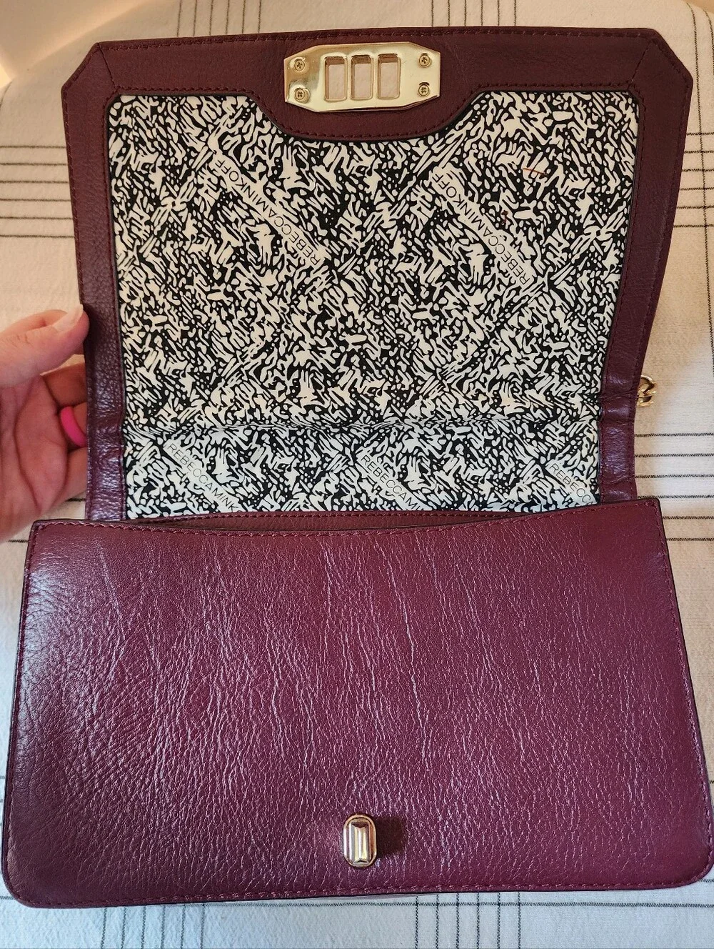 Rebecca Minkoff Quilted Chevron Love Crossbody Bag, Burgundy